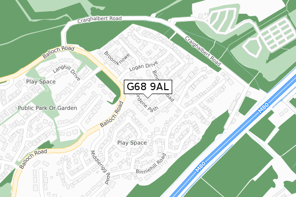 G68 9AL map - large scale - OS Open Zoomstack (Ordnance Survey)