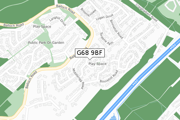 G68 9BF map - large scale - OS Open Zoomstack (Ordnance Survey)