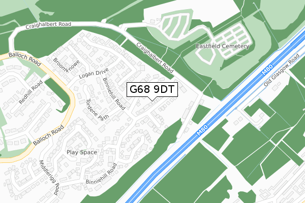 G68 9DT map - large scale - OS Open Zoomstack (Ordnance Survey)