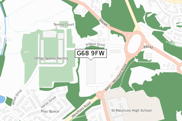 G68 9FW map - large scale - OS Open Zoomstack (Ordnance Survey)