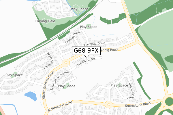 G68 9FX map - large scale - OS Open Zoomstack (Ordnance Survey)