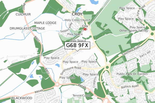 G68 9FX map - small scale - OS Open Zoomstack (Ordnance Survey)