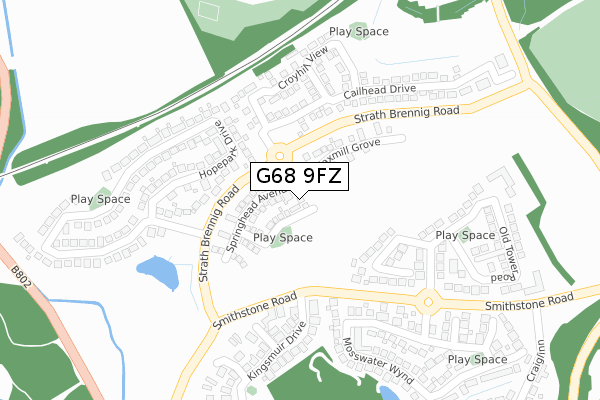 G68 9FZ map - large scale - OS Open Zoomstack (Ordnance Survey)