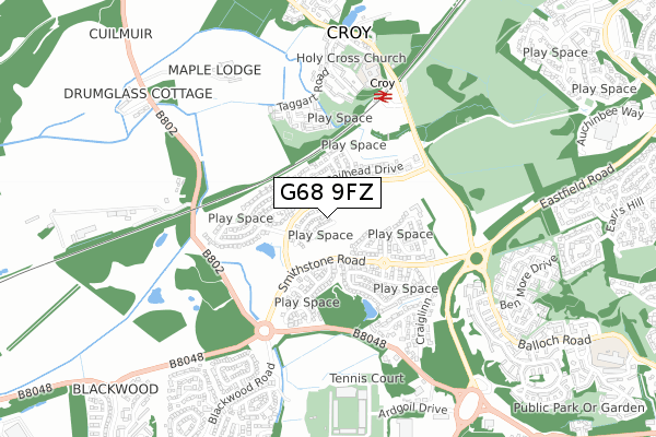G68 9FZ map - small scale - OS Open Zoomstack (Ordnance Survey)