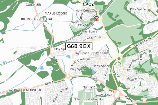 G68 9GX map - small scale - OS Open Zoomstack (Ordnance Survey)