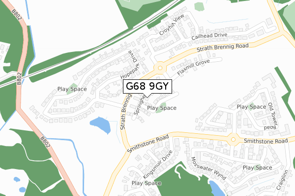 G68 9GY map - large scale - OS Open Zoomstack (Ordnance Survey)