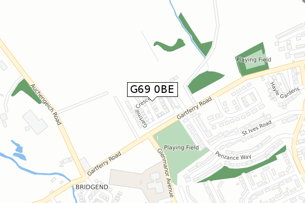 G69 0BE map - large scale - OS Open Zoomstack (Ordnance Survey)