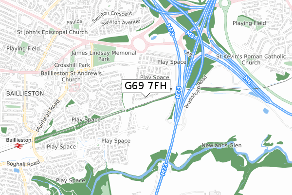 G69 7FH map - small scale - OS Open Zoomstack (Ordnance Survey) G69 7FH map - small scale - OS Open Zoomstack (Ordnance Survey)