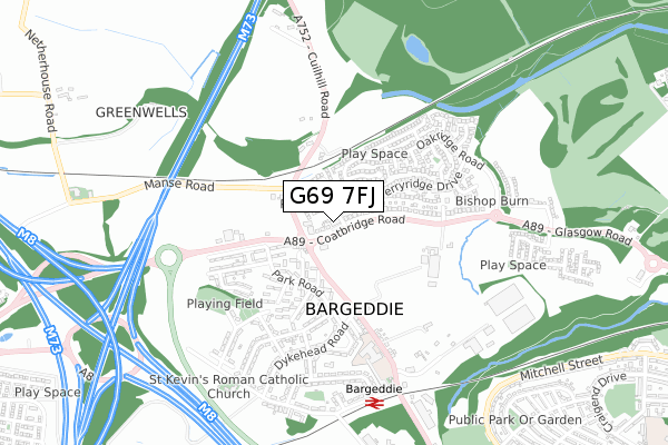 G69 7FJ map - small scale - OS Open Zoomstack (Ordnance Survey) G69 7FJ map - small scale - OS Open Zoomstack (Ordnance Survey)