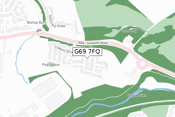 G69 7FQ map - large scale - OS Open Zoomstack (Ordnance Survey) G69 7FQ map - large scale - OS Open Zoomstack (Ordnance Survey)