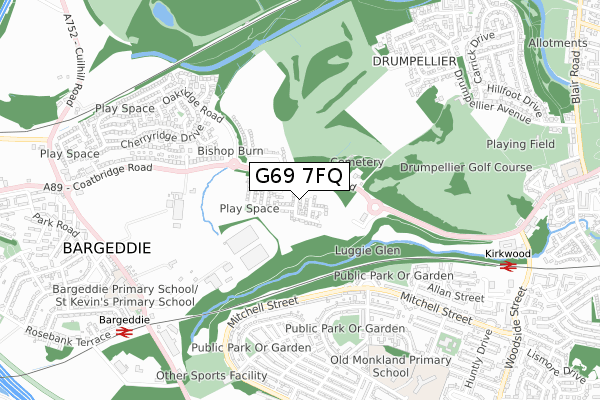 G69 7FQ map - small scale - OS Open Zoomstack (Ordnance Survey) G69 7FQ map - small scale - OS Open Zoomstack (Ordnance Survey)
