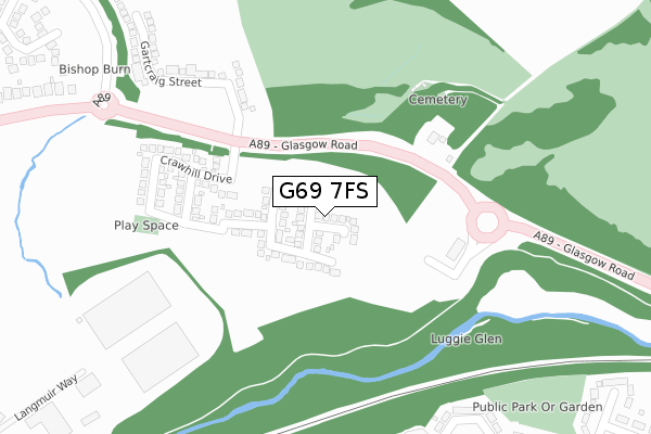 G69 7FS map - large scale - OS Open Zoomstack (Ordnance Survey)
