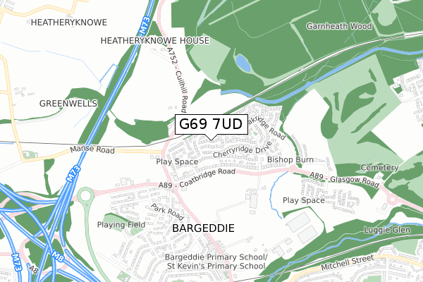 G69 7UD map - small scale - OS Open Zoomstack (Ordnance Survey) G69 7UD map - small scale - OS Open Zoomstack (Ordnance Survey)