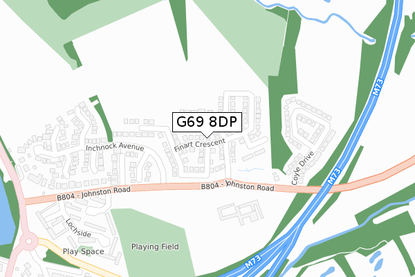 G69 8DP map - large scale - OS Open Zoomstack (Ordnance Survey)