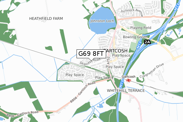 G69 8FT map - small scale - OS Open Zoomstack (Ordnance Survey)