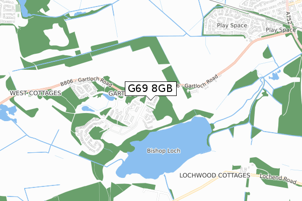 G69 8GB map - small scale - OS Open Zoomstack (Ordnance Survey)