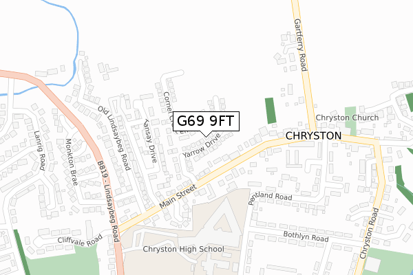 G69 9FT map - large scale - OS Open Zoomstack (Ordnance Survey)