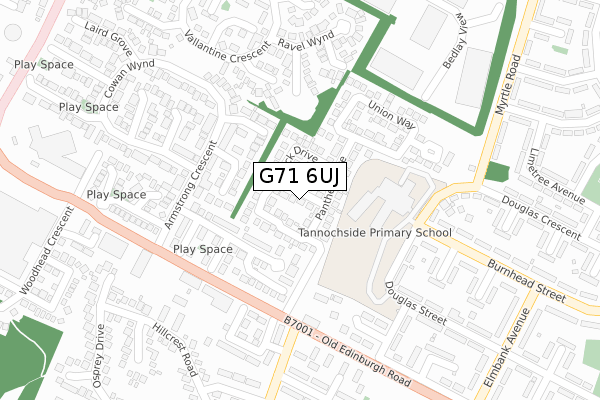 G71 6UJ map - large scale - OS Open Zoomstack (Ordnance Survey)
