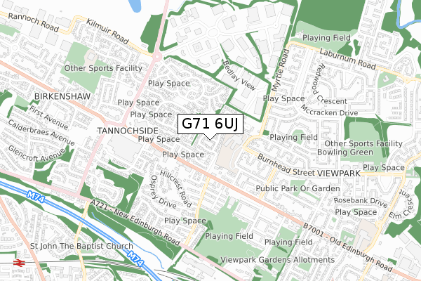 G71 6UJ map - small scale - OS Open Zoomstack (Ordnance Survey)
