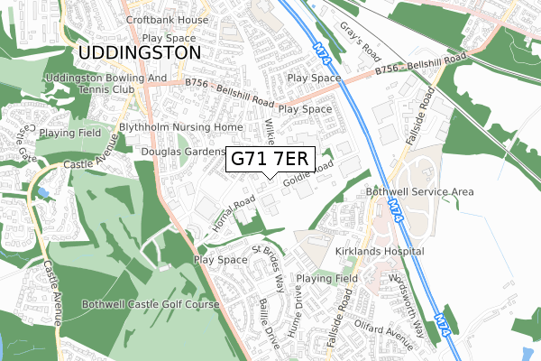 G71 7ER map - small scale - OS Open Zoomstack (Ordnance Survey) G71 7ER map - small scale - OS Open Zoomstack (Ordnance Survey)