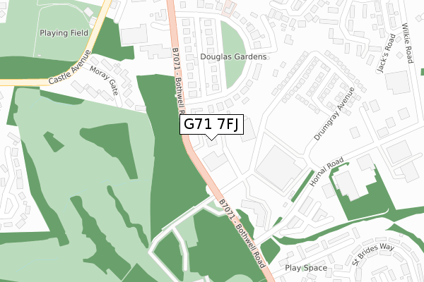 G71 7FJ map - large scale - OS Open Zoomstack (Ordnance Survey) G71 7FJ map - large scale - OS Open Zoomstack (Ordnance Survey)
