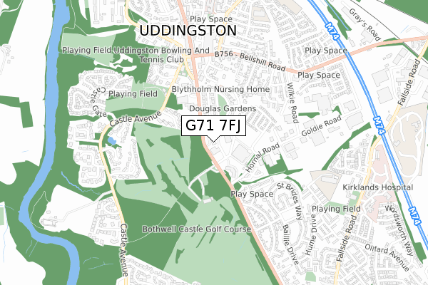 G71 7FJ map - small scale - OS Open Zoomstack (Ordnance Survey) G71 7FJ map - small scale - OS Open Zoomstack (Ordnance Survey)