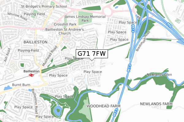 G71 7FW map - small scale - OS Open Zoomstack (Ordnance Survey) G71 7FW map - small scale - OS Open Zoomstack (Ordnance Survey)