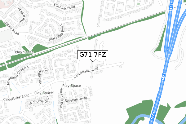 G71 7FZ map - large scale - OS Open Zoomstack (Ordnance Survey) G71 7FZ map - large scale - OS Open Zoomstack (Ordnance Survey)