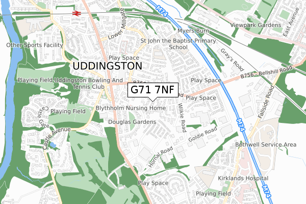 G71 7NF map - small scale - OS Open Zoomstack (Ordnance Survey) G71 7NF map - small scale - OS Open Zoomstack (Ordnance Survey)