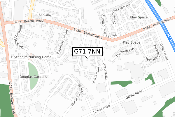 G71 7NN map - large scale - OS Open Zoomstack (Ordnance Survey) G71 7NN map - large scale - OS Open Zoomstack (Ordnance Survey)