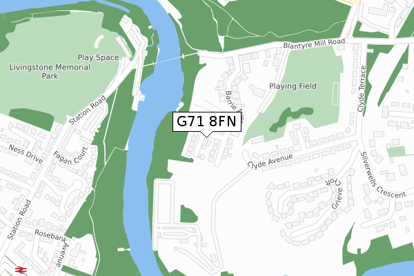 G71 8FN map - large scale - OS Open Zoomstack (Ordnance Survey) G71 8FN map - large scale - OS Open Zoomstack (Ordnance Survey)