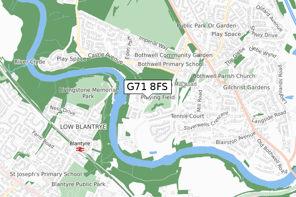 G71 8FS map - small scale - OS Open Zoomstack (Ordnance Survey) G71 8FS map - small scale - OS Open Zoomstack (Ordnance Survey)