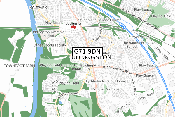 G71 9DN map - small scale - OS Open Zoomstack (Ordnance Survey)