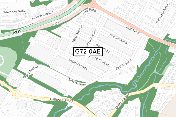 G72 0AE map - large scale - OS Open Zoomstack (Ordnance Survey)
