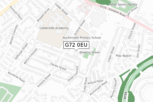 G72 0EU map - large scale - OS Open Zoomstack (Ordnance Survey)