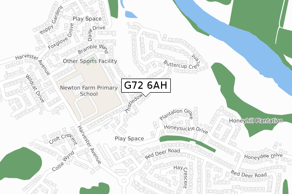 G72 6AH map - large scale - OS Open Zoomstack (Ordnance Survey) G72 6AH map - large scale - OS Open Zoomstack (Ordnance Survey)