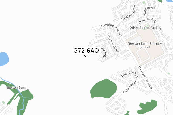 G72 6AQ map - large scale - OS Open Zoomstack (Ordnance Survey)