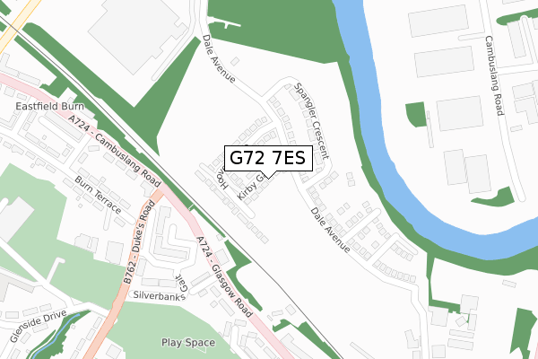 G72 7ES map - large scale - OS Open Zoomstack (Ordnance Survey)