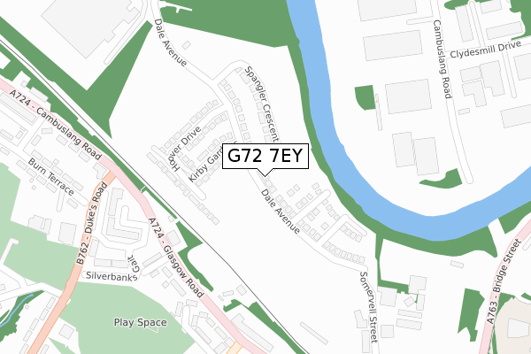 G72 7EY map - large scale - OS Open Zoomstack (Ordnance Survey)