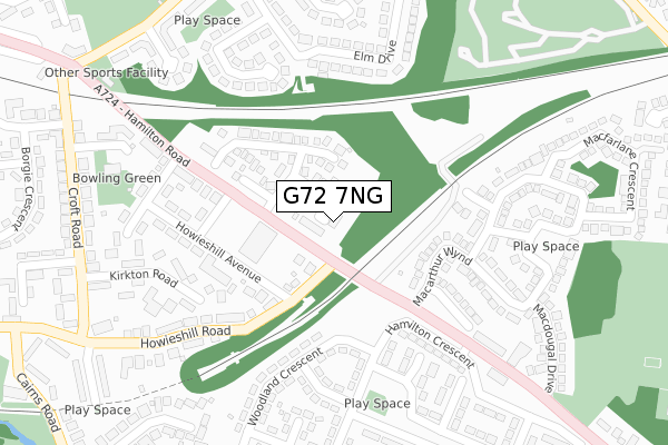 G72 7NG map - large scale - OS Open Zoomstack (Ordnance Survey)