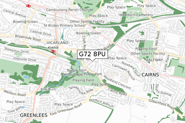 G72 8PU map - small scale - OS Open Zoomstack (Ordnance Survey) G72 8PU map - small scale - OS Open Zoomstack (Ordnance Survey)