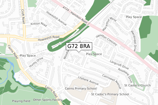 G72 8RA map - large scale - OS Open Zoomstack (Ordnance Survey)