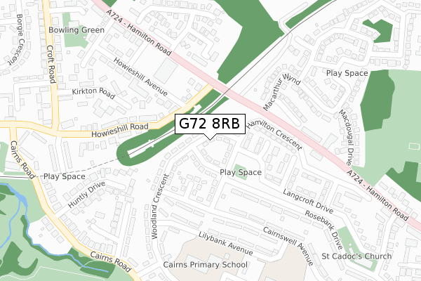 G72 8RB map - large scale - OS Open Zoomstack (Ordnance Survey)