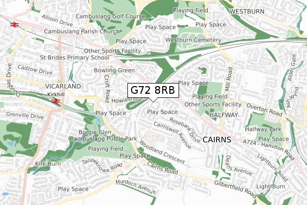 G72 8RB map - small scale - OS Open Zoomstack (Ordnance Survey) G72 8RB map - small scale - OS Open Zoomstack (Ordnance Survey)