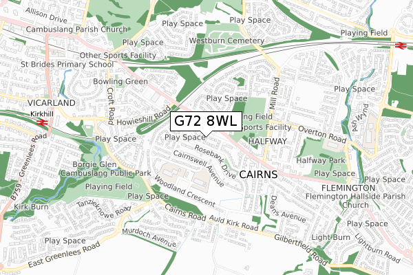 G72 8WL map - small scale - OS Open Zoomstack (Ordnance Survey) G72 8WL map - small scale - OS Open Zoomstack (Ordnance Survey)