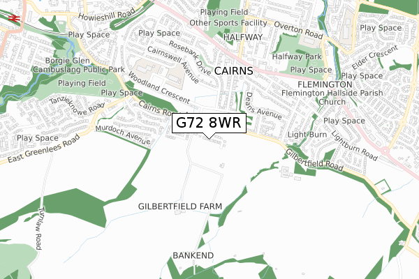G72 8WR map - small scale - OS Open Zoomstack (Ordnance Survey) G72 8WR map - small scale - OS Open Zoomstack (Ordnance Survey)