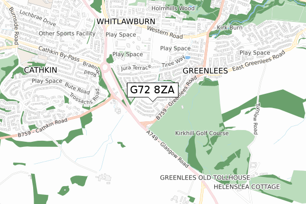 G72 8ZA map - small scale - OS Open Zoomstack (Ordnance Survey) G72 8ZA map - small scale - OS Open Zoomstack (Ordnance Survey)