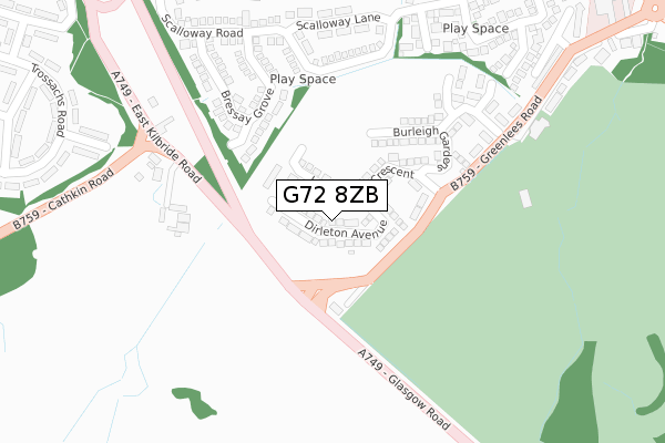 G72 8ZB map - large scale - OS Open Zoomstack (Ordnance Survey) G72 8ZB map - large scale - OS Open Zoomstack (Ordnance Survey)
