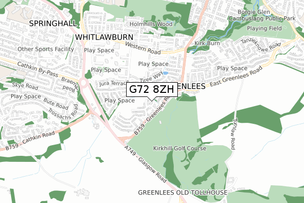 G72 8ZH map - small scale - OS Open Zoomstack (Ordnance Survey) G72 8ZH map - small scale - OS Open Zoomstack (Ordnance Survey)
