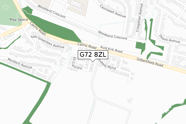 G72 8ZL map - large scale - OS Open Zoomstack (Ordnance Survey)